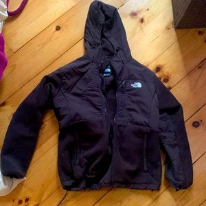 Brown fleece North Face jacket